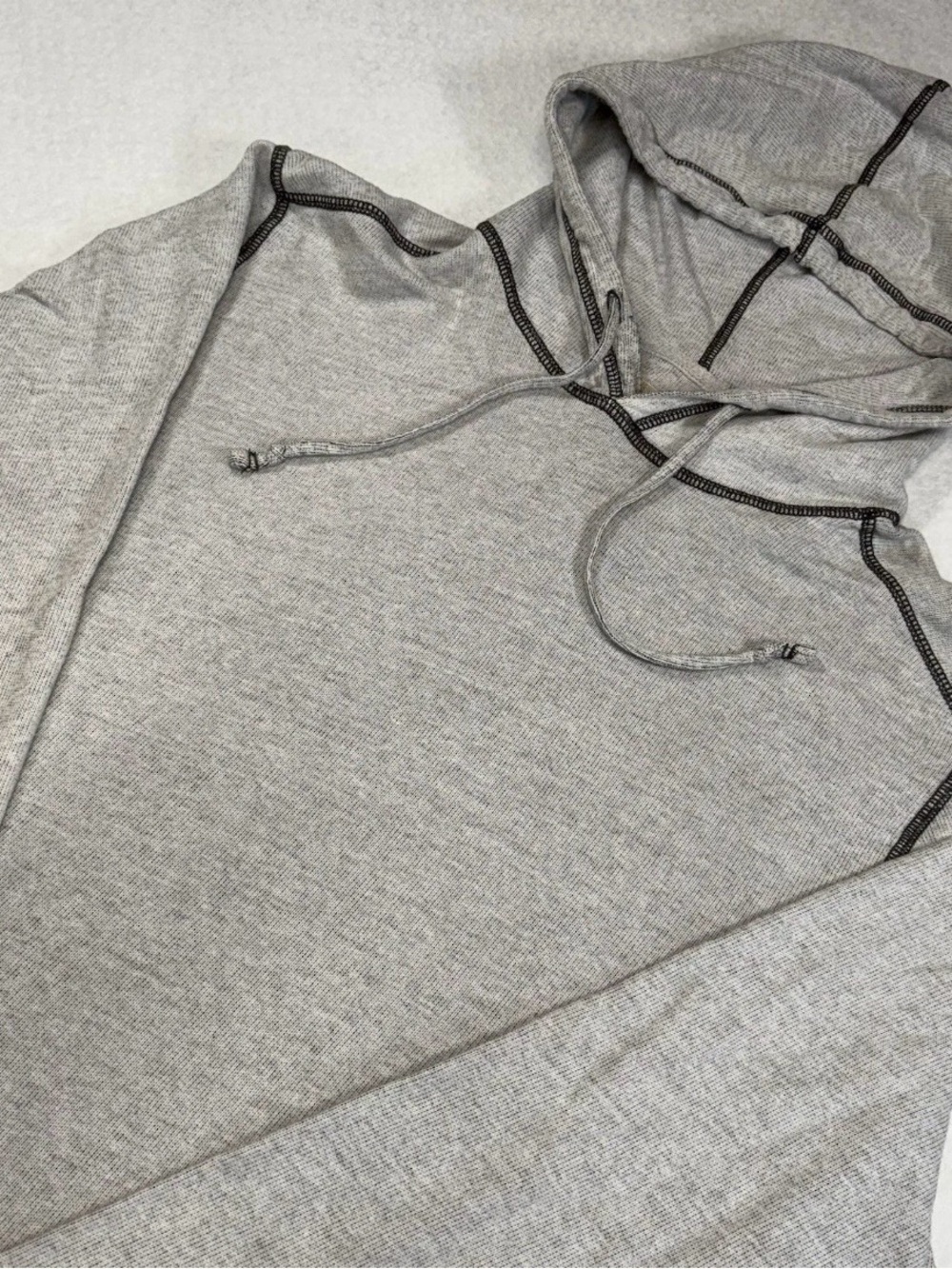 Tommy Bahama Light Gray Hooded Pullover with Contrast Stitching